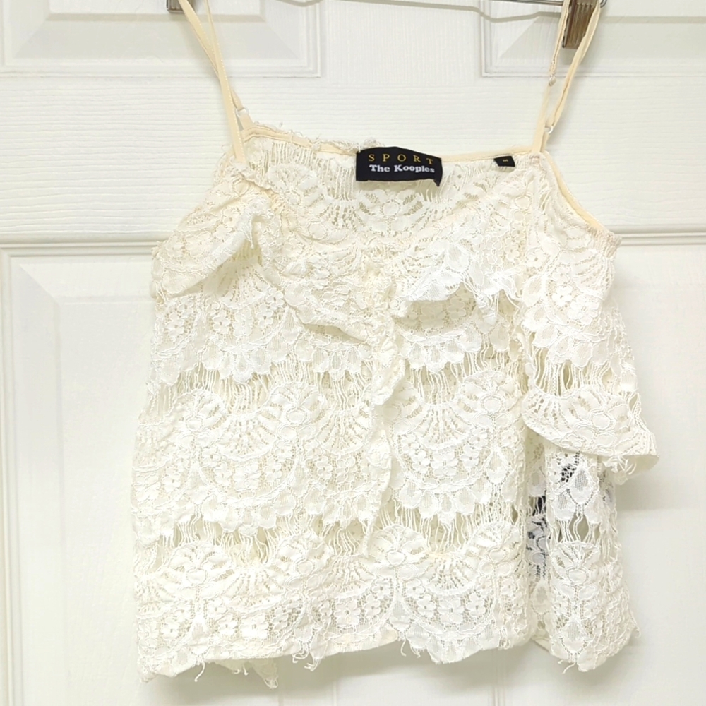 Kooples Sport silk lace top, Medium